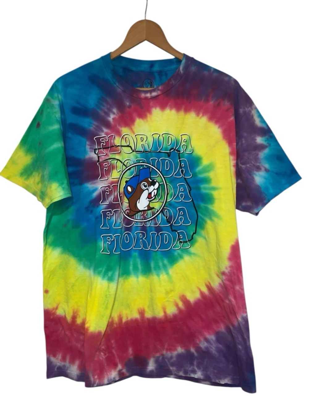 Buc-ee’s Florida Map Tie-Dye Women’s T-Shirt Size XL